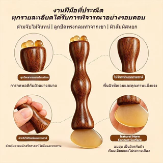 2 ใน 1ไม้จันทน์ฮอร์นโลตัสนวดหน้านวดหวีเส้นเมอริเดียนกดจุดติดใบหน้าคอเครื่องมือความงาม