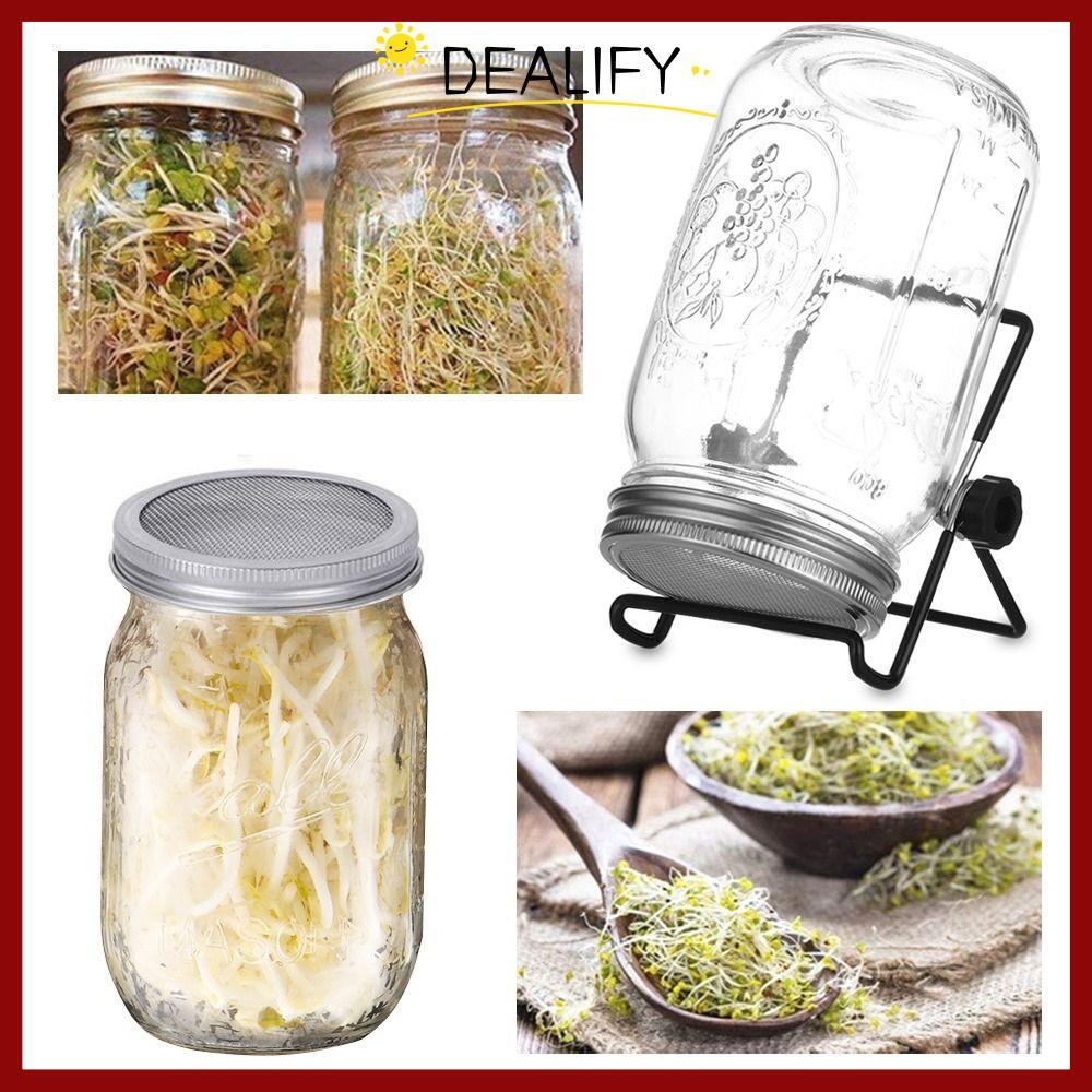 in stockDEALIFY Sprouting Jars ตะแกรงกรองถั่วงอกเติบโต Germinator การงอกปากกว้าง