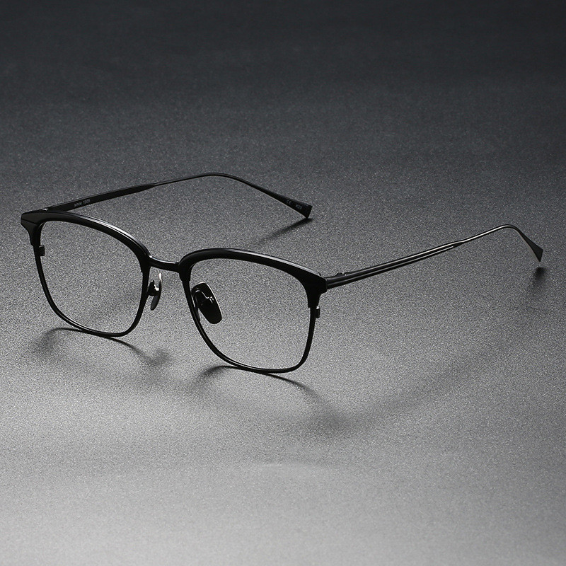 Pure Titanium Glasses BASIE ธุรกิจแผ่นทําด้วยมือของญี่ปุ่นสามารถติดตั้งแว่นตาได้