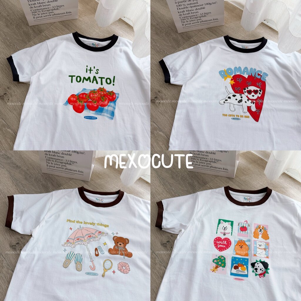 mexocute♡ เสื้อยืดแขนจั้ม อก38นิ้ว ผ้าคอตตอน