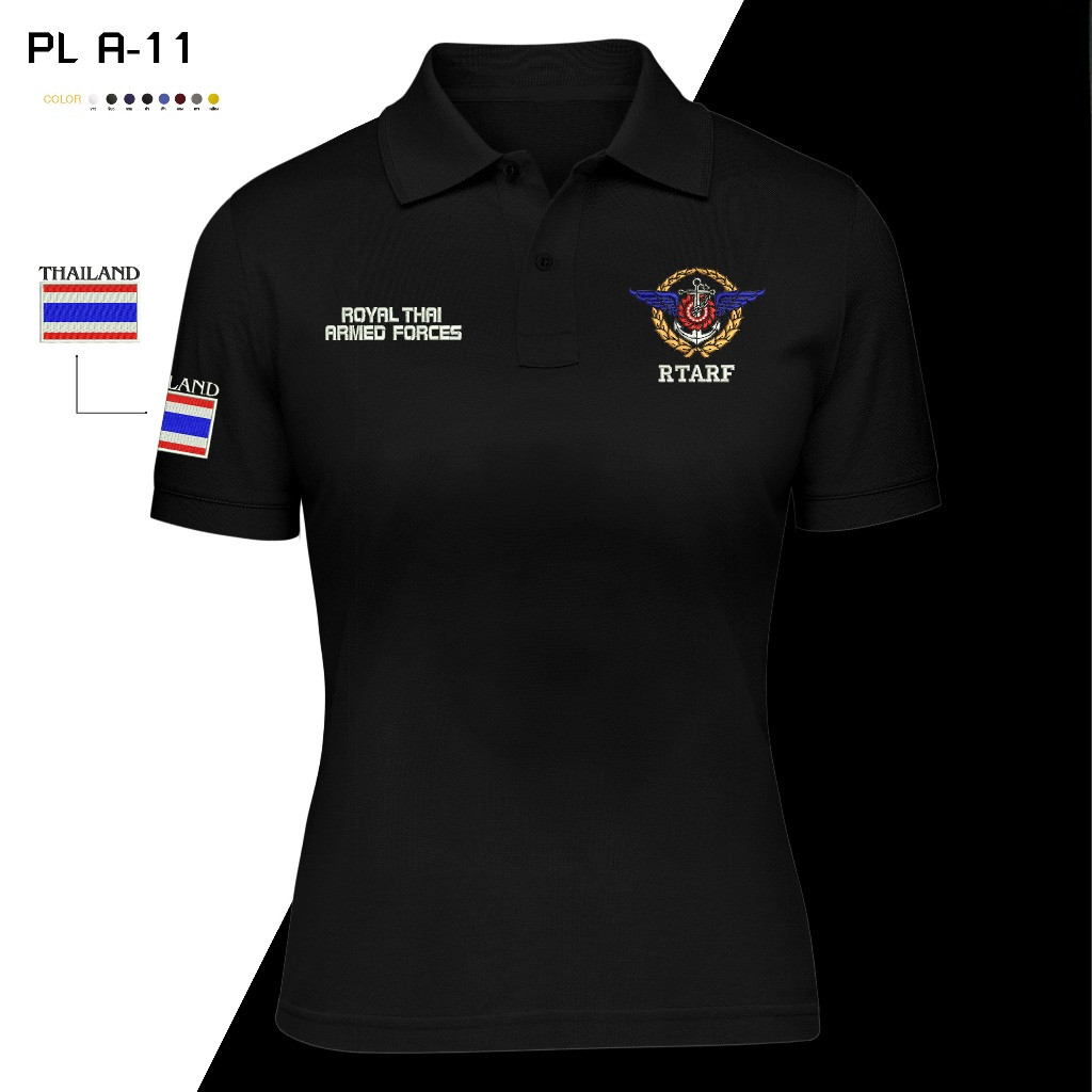 เสื้อโปโลผ้าฝ้ายสไตล์ทหารไทยสำหรับผู้ชาย - เสื้อลำลองสไตล์ทหารไทย มีไซส์ S-3XL