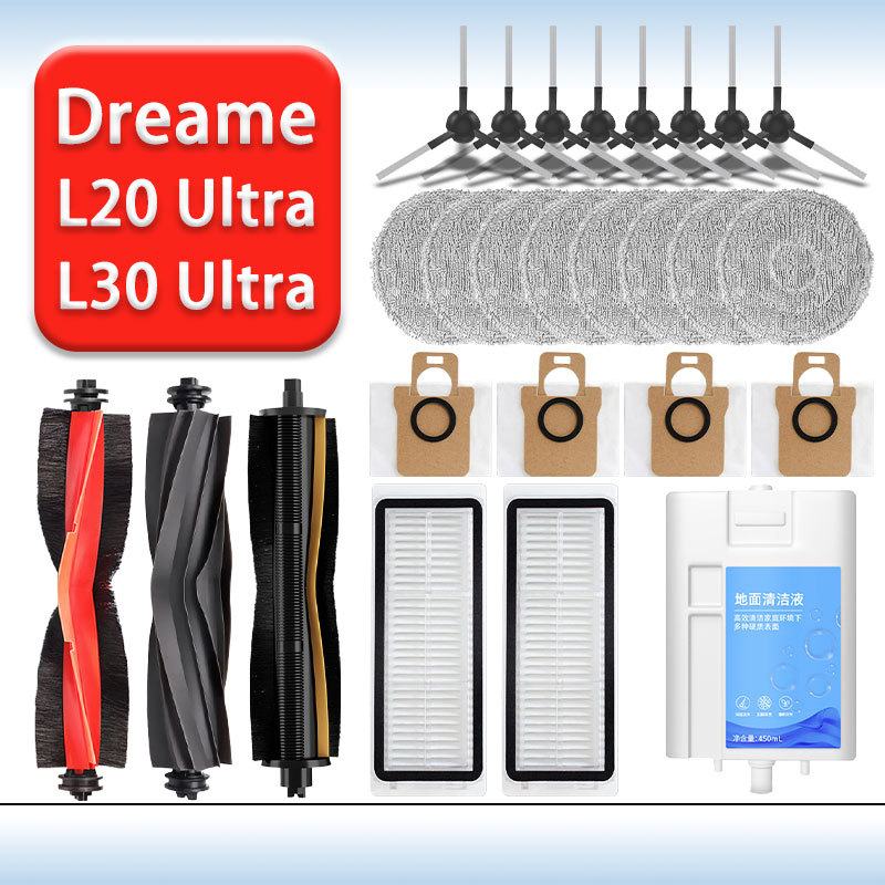 สําหรับ Dreame L20 L30 Ultra Robot อะไหล่สูญญากาศยางหลักแปรงด้านข้าง Mop ผ้าตัวกรองถุงเก็บฝุ่นอุปกรณ์เสริมเปลี่ยน