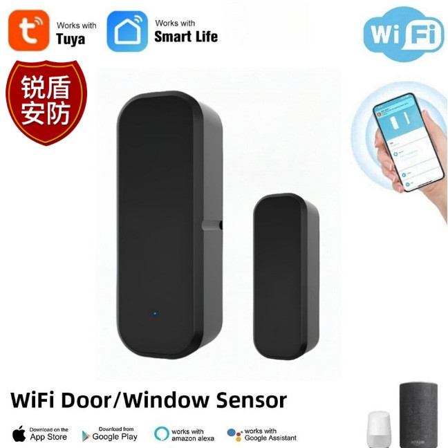 Tuya Door Magnetic Sensor wifi Smart Hotel Commercial and Household Protective Anti-Theft Door Senso