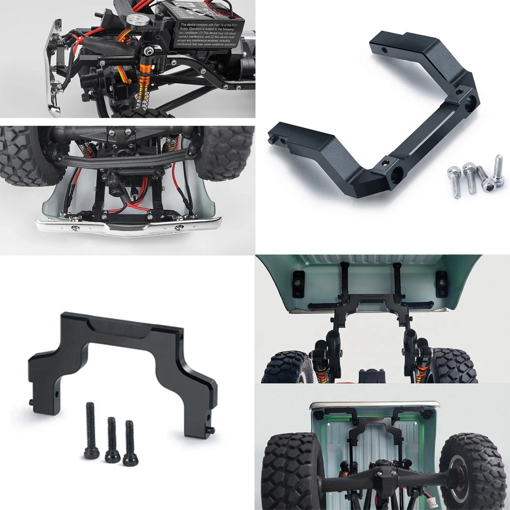 1/24 Axial SCX24 AXI00001 โลหะสีดําด้านหน้าด้านหลัง Body Fix Mount