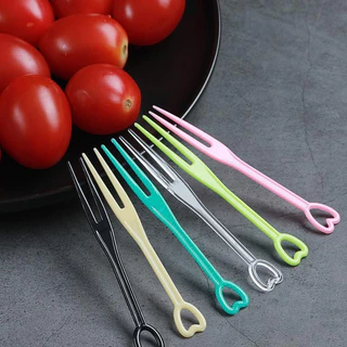 ส้อมจิ้มผลไม้แบบพลาสติก ส้อมพลาสติก สำหรับจิ้มเค้ก ขนมหวาน ไม้เสียบผลไม้ จัด