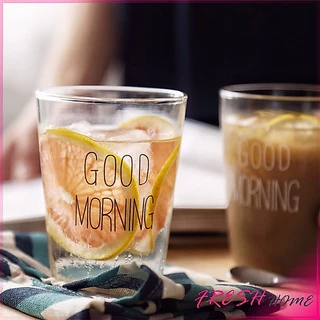 Fresh แก้วกาแฟ สกินตัวหนังสือ Good Moring ดีไซน์เลิศ Breakfast Glass