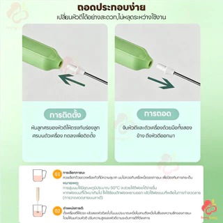 IVORYBABY เครื่องตีฟองนมไฟฟ้า ที่ตีฟองนมไร้สาย แบบพกพา เครื่องตีฟองนม ชาร์จแบบ Type-C ที่ตีฟองนม