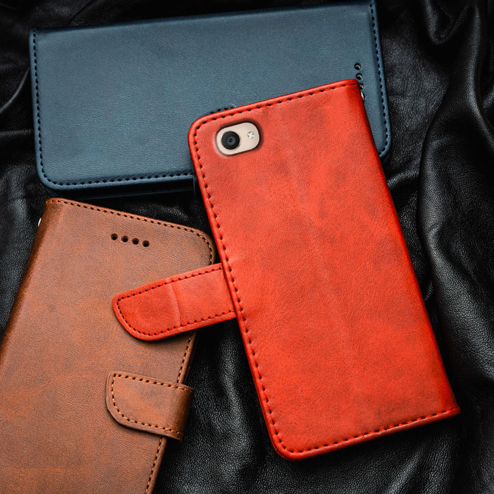 สําหรับ Vivo V5 V5 Lite Y66 Y67L Y69 Y65 1714 1601 1609 1713 1612 พรีเมี่ยมหนัง Flip-Top เคสโทรศัพท์กระเป๋าสตางค์ในตัวผู้ถือบัตร Kickstand กันกระแทก TPU ภายใน