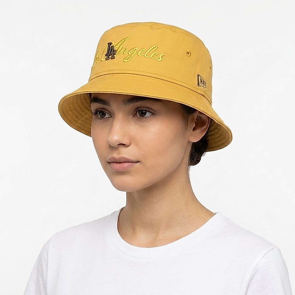 NEW ERA LA CAP YELLOW BUCKET HAT NEW ORIGINAL