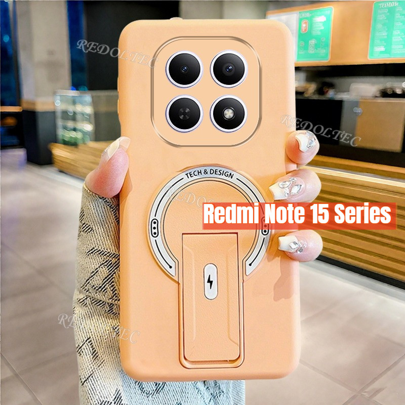 Redmi Note 15 15Pro 15 Pro+ 5G 4Gกรณีแฟชั่นใหม่แม่เหล็กที่มองไม่เห็นKickstandเคสโทรศัพท์Redmiหมายเหตุ15 Pro Plus ProPlus Matte Soft Coverรองรับปลอกชาร์จไร้สาย