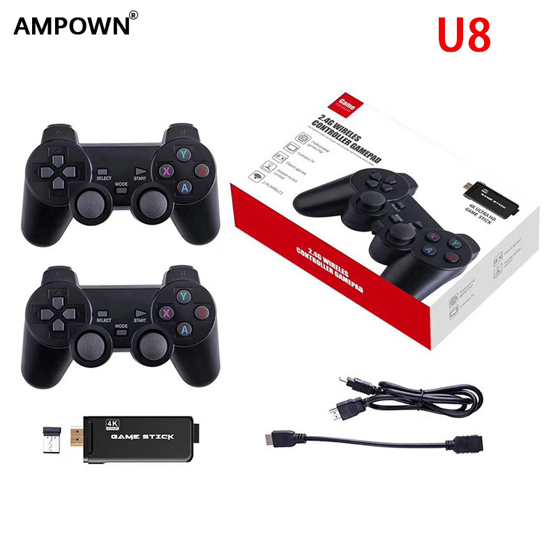 AMPOWN U8 Retro Family เกมคอนโซลคลาสสิก Nostalgic U Baby Two-Player จอยสติ๊กเกมมือถืออาเขต