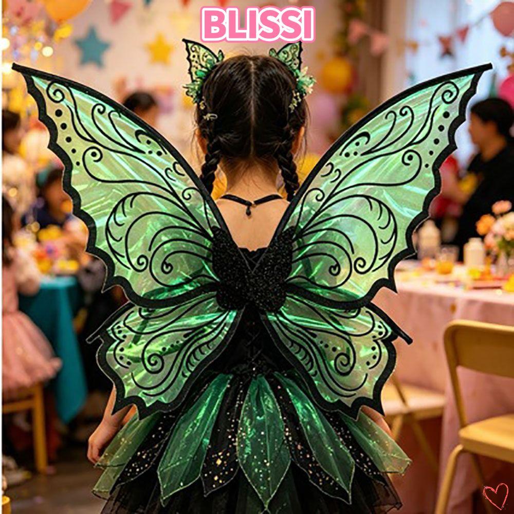 ความสุข‌I Fairy Wings, Princess Angel Wing Organza Angel Wings, Funny Sparkling Dress UP ปีกผีเสื้อส