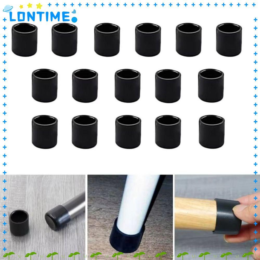 LONTIME หมวกขาเก้าอี้,สแควร์สีดําตารางหมวกเท้า,ถุงเท้าเท้าลื่นรอบท่อปลั๊กเฟอร์นิเจอร์ป้องกัน