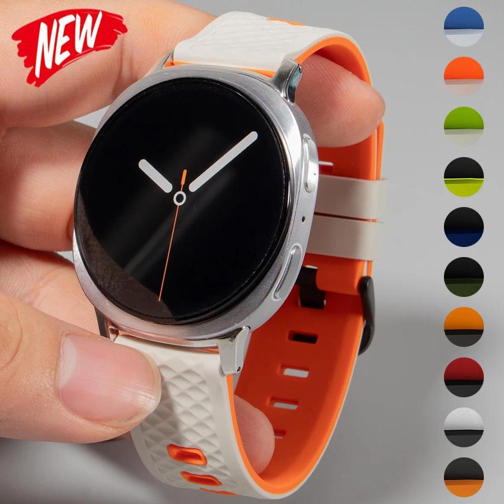 SAMSUNG Two ToneซิลิโคนสําหรับSamsung Galaxy Watch 9 44 มม.40 มม.8 คลาสสิก 46 47 กีฬาเข็มขัดBrecelet CorreaสําหรับWatch8 44/40 Galaxy Ultra 2025/7 47 มม.
