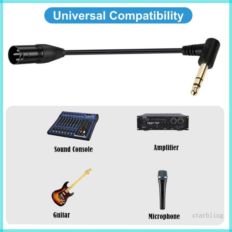 ดาว90° 6 35 มม. 1 4 Male to XLR Female Male Adapter Cable Quarter นิ้ว TS TRS to XLR 3 Pin Internect