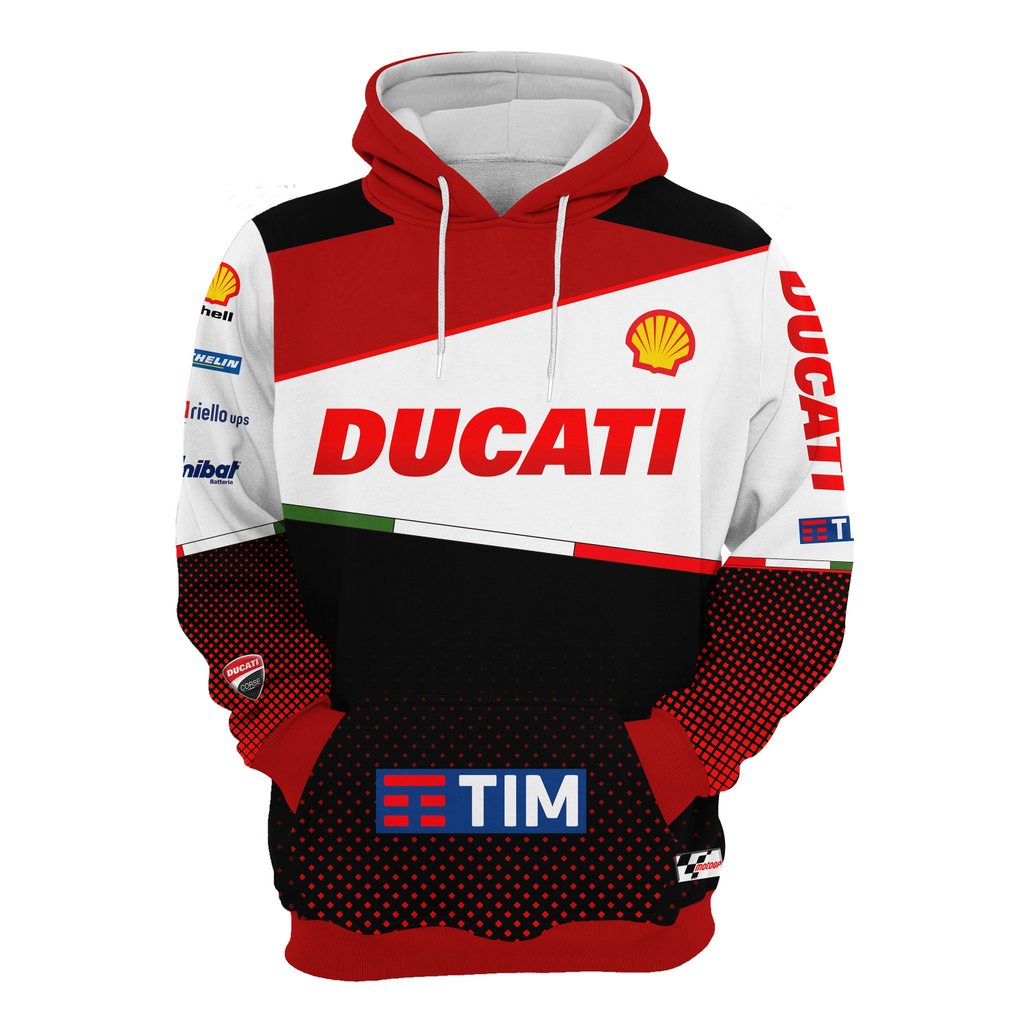 เสื้อกันหนาวมีฮู้ดรถจักรยานยนต์ Ducati Corse Racing