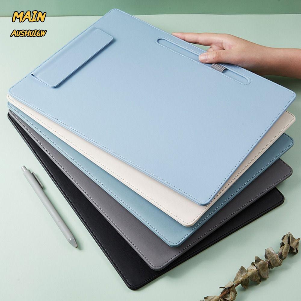 MAINAUSHUI6W โฟลเดอร์ธุรกิจ, โฟลเดอร์แฟ้ม 3-in-1 มัลติฟังก์ชั่น, หนัง PU A4 Magnetic School Office S