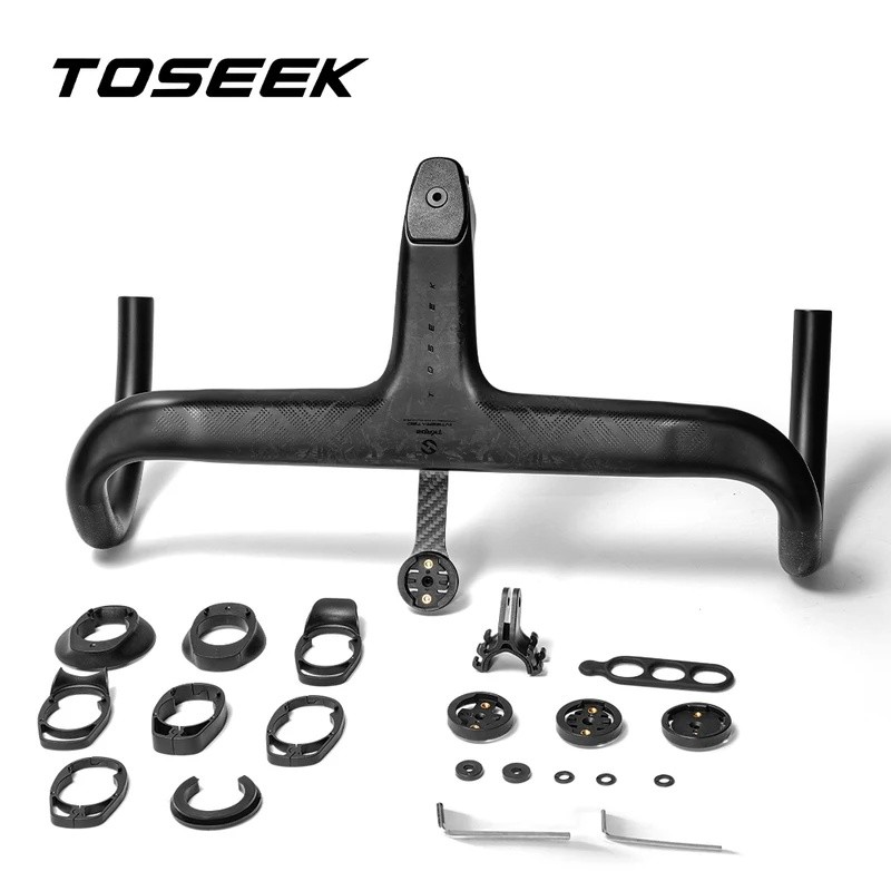TOSEEK คาร์บอนแฮนด์คาร์บอนแฮนด์ Drop bar T800 คาร์บอนแบบบูรณาการ Handlebar Di2 อุปกรณ์จักรยาน Carbon