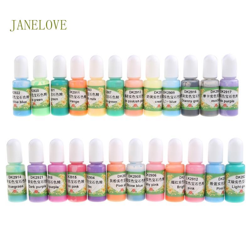 JLOVE 24 สี Art Ink เรซิ่น Pigment Kit สําหรับ UV เรซิ่นสี Liquid เรซิ่นเข้มข้น Colorant Dye Ink Dif