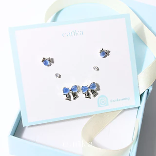 earika.earrings - baby bow collection คอลเล็คชั่นต่างหูเบบี้โบว์ ก้านเงินแท้ชุบทองคำขาว เหมาะสำหรับคนแพ้ง่าย