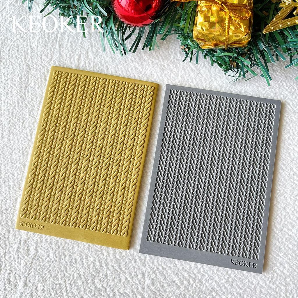 Keoker Polymer Clay Texture Sheet Christmas, Christmas Clay Texture Mat สําหรับทําเครื่องประดับต่างห