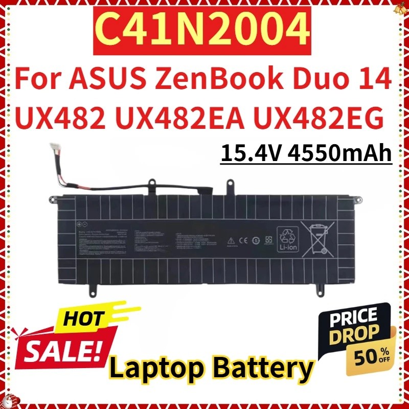 สําหรับ ASUS ZenBook Duo 14 UX482 UX482EA UX482EG ใหม่เปลี่ยนแบตเตอรี่แล็ปท็อป 15.4V 4550mAh C41N200