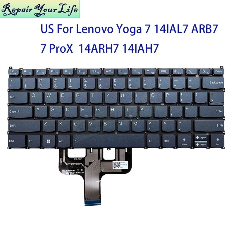 US ภาษาอังกฤษคีย์บอร์ด Backlight สําหรับ Lenovo โยคะ 7 14IAL7 14ARB7 Slim 7 ProX 14ARH7 14IAH7 82TL 