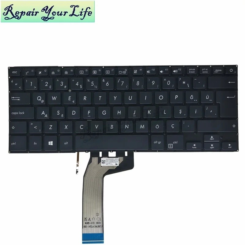 แล็ปท็อป US ภาษาอังกฤษ TR SP Backlit คีย์บอร์ดสําหรับ ASUS X411 X411U X411SC X411UV X411UA X411UF Vi