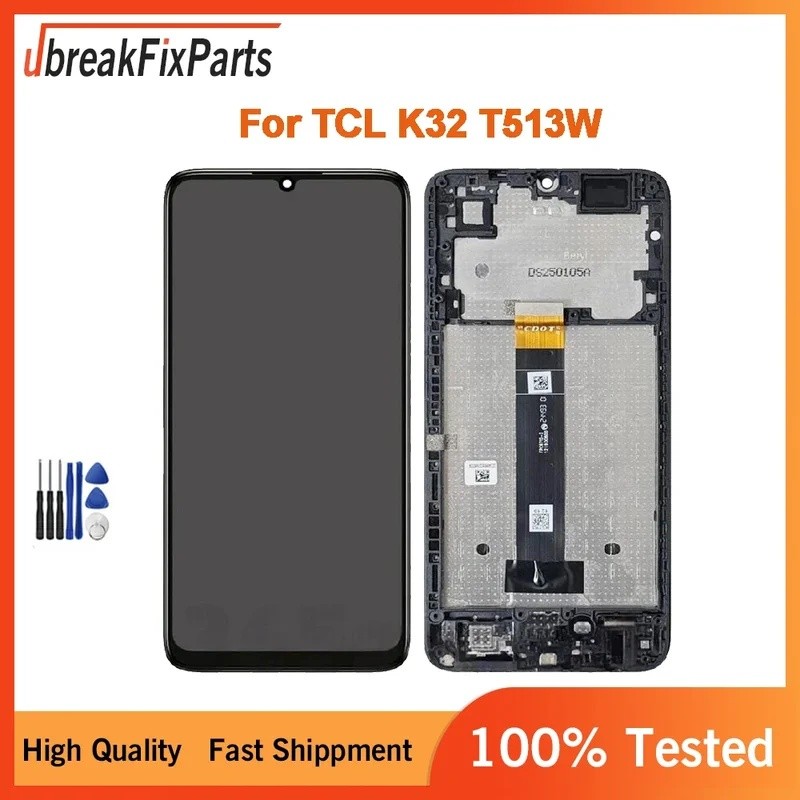 6.75 "สําหรับ TCL K32 T513W จอแสดงผล LCD Touch Digitizer Assembly กรอบเปลี่ยน