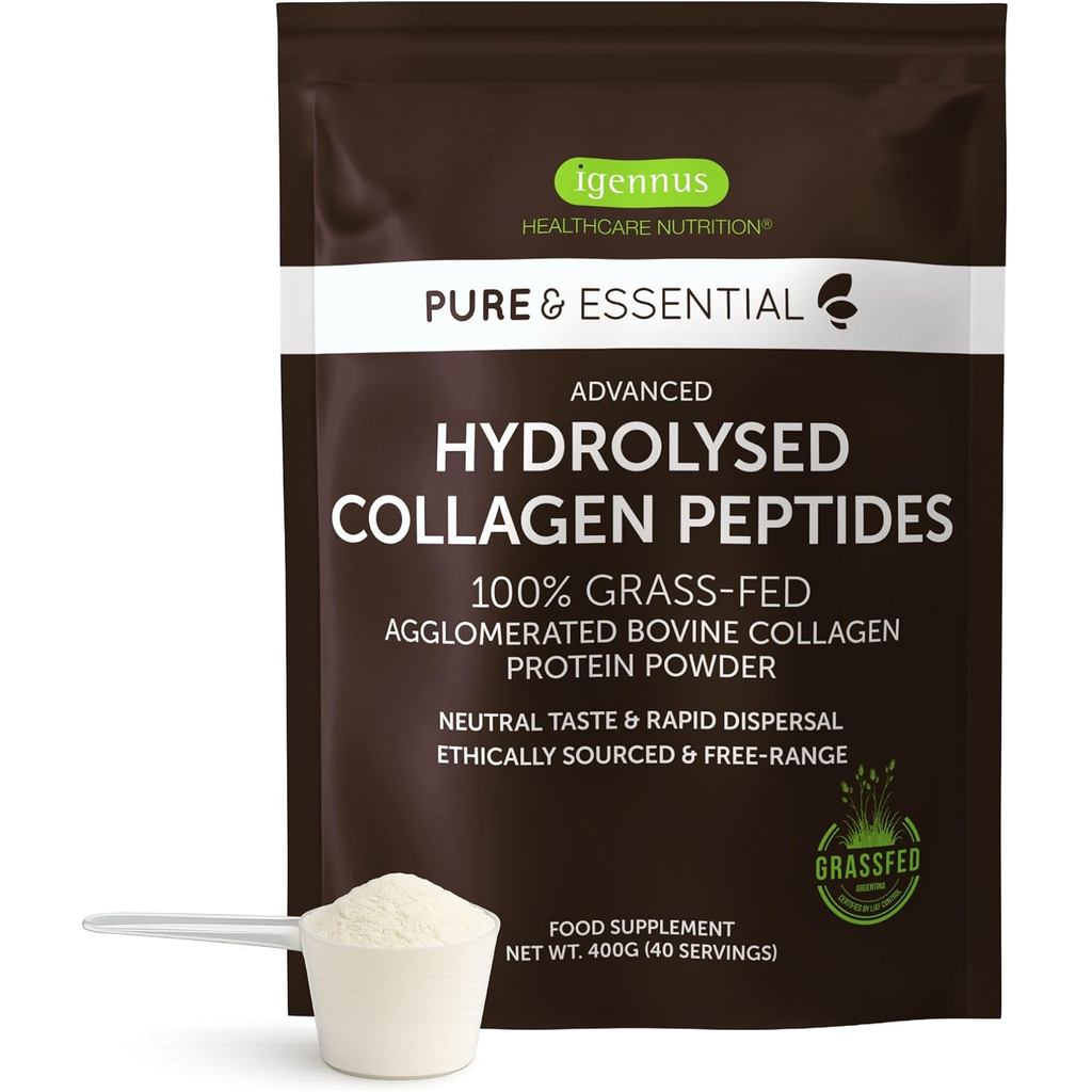 อิเกนนัส 100% ไฮโดรไลซ์คอลลาเจน, Grass-Fed Beef Collagen Peptide, 400g |   ผงคอลลาเจน ใช้เสริมชนิด 1