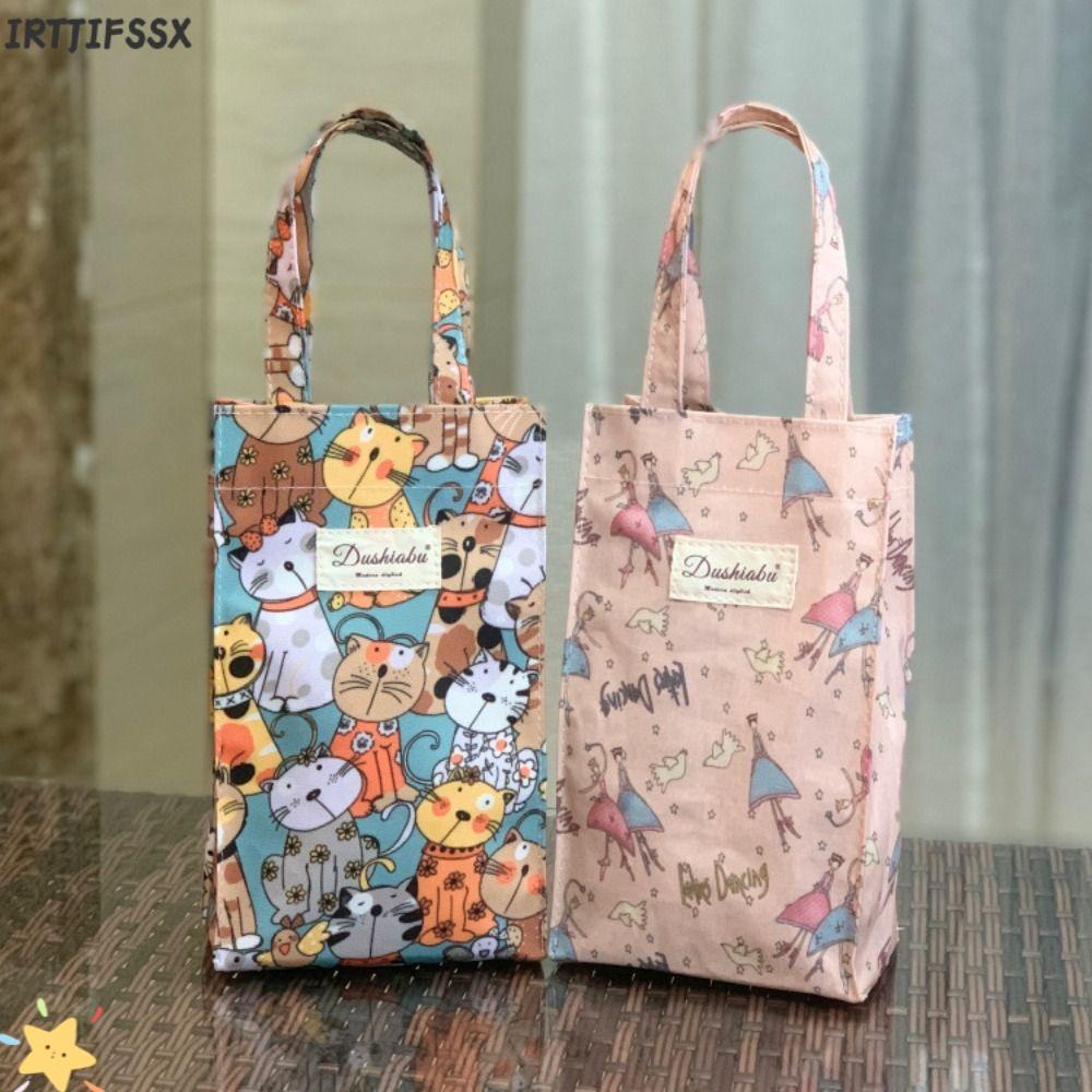 IRTJIFSSX ที่ใส่ขวดน้ํา, กระเป๋าถือขวดน้ําพิมพ์ลายน่ารัก, ที่วางแก้วน้ํากันน้ําแบบหุ้มฉนวน