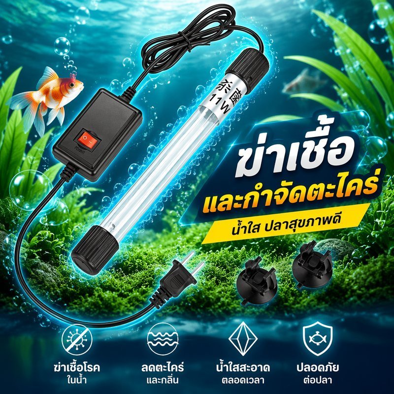 พิพิธภัณฑ์สัตว์น้ํา ยูวี เครื่องฆ่าเชื้อโคมไฟกําจัดสาหร่ายเครื่องควบคุมน้ําหลอดคู่ตู้ปลากรองแสง