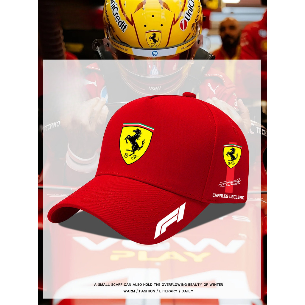 Ferrari F1 Racing Cap Leclerc Signature Style Baseball Hat Unisex Outdoor Sun Protection Motorsport 