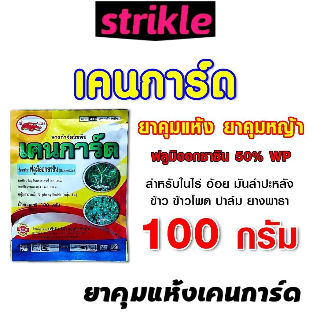 ยาคุมหญ้าอ้อย เคนการ์ด 100กรัม ยาคุมแห้ง ฟลูมิออกซาซิน อุปกรณ์ดูแลสวน แปลงเกษตร ผักสวนครัว สวนผลไม้ คุ้มค่า สะดวก ครบชุด