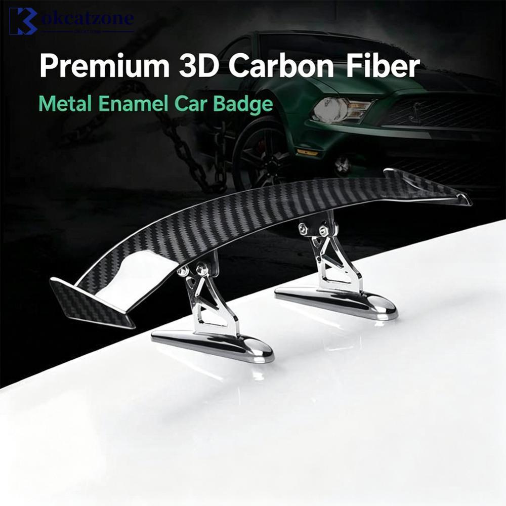 OKCATZONE รถด้านหลังสปอยเลอร์ Mini Tail Wing อัพเกรดสําหรับรถยนต์รูปลักษณ์การปรับเปลี่ยนคาร์บอนไฟเบอ
