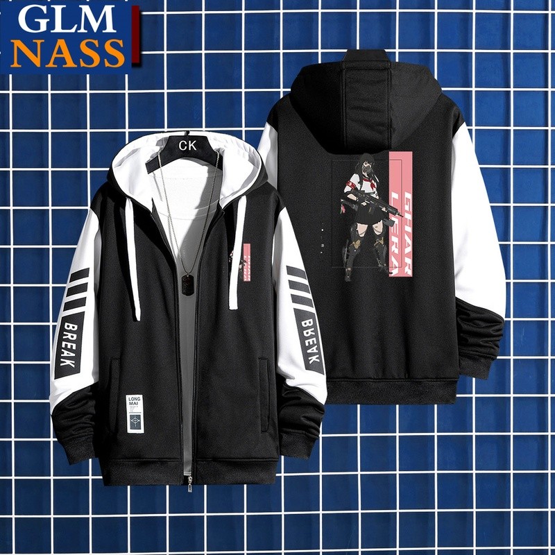 [คลังสินค้าพร้อม] Cyberpunk 2077 Mecha Girl Male Merchandise Jacket Hooded Sweatshirt Long Sleeve Cl