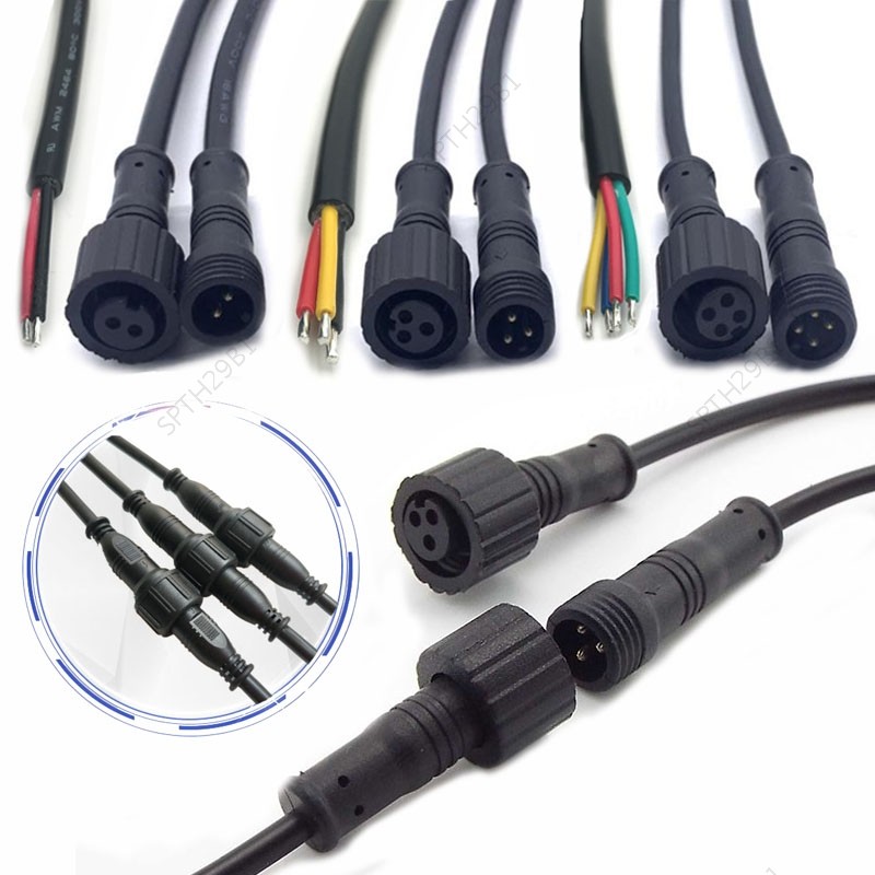 2Pin 3Pin 4Pin 24AWG 3A สายปลั๊กสําหรับ LED Light Strips ชายปลั๊กหญิงหัว Connector แจ็ค 15 มม.กันน้ํา IP65 k5 TH29B1