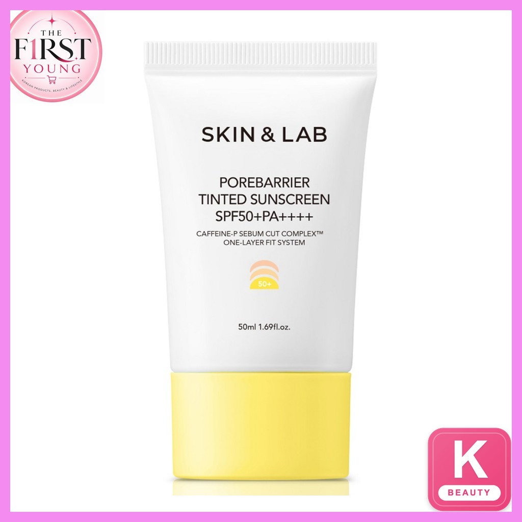 [skin & lab] Pore Barrier Tinted Sunscreen, SPF50+ PA++++, 50ml, 1pc / Korean Tinted Sunscreen by FI