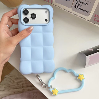สีทึบดาวเมฆโซ่ซิลิโคนเคสโทรศัพท์สําหรับiPhone 17 Pro Max 16 Pro Maxกันกระแทกป้องกันปลอก