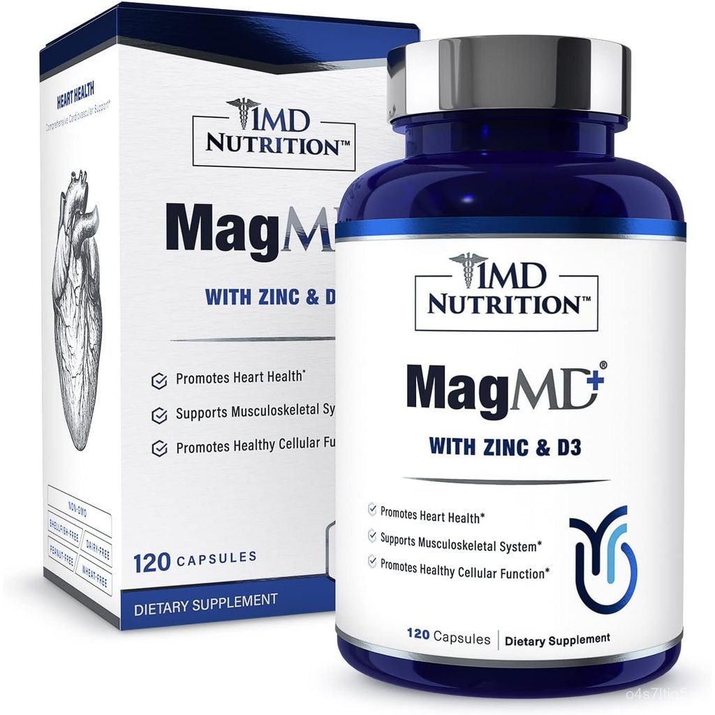 1MD Nutrition MagMD Plus - with Zinc & D3 | Promotes Heart Health, Supports & Strength, and Aids I