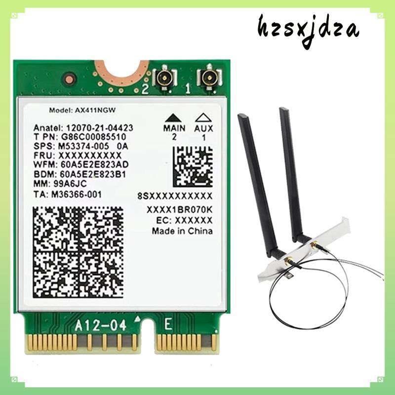 สําหรับ AX411 การ์ด WiFi + 2X8DB เสาอากาศ WiFi 6E CNVio2 BT 5.3 Tri-Band 5374Mbps โมดูลสําหรับแล็ปท็