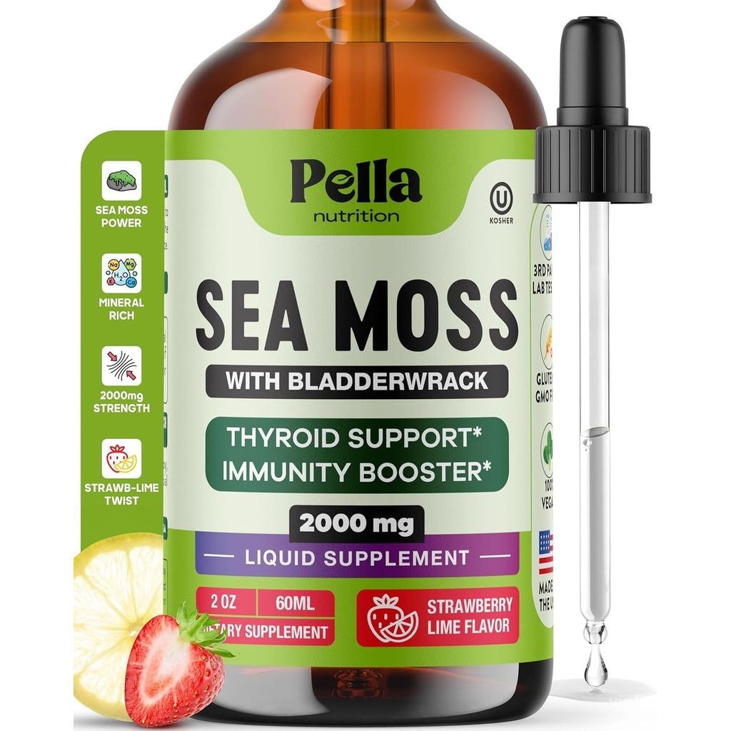 Pella Nutrition Sea Moss Drops with Baladderwrack – 4X Faster Absorption Than Irish Sea Moss Gel er 