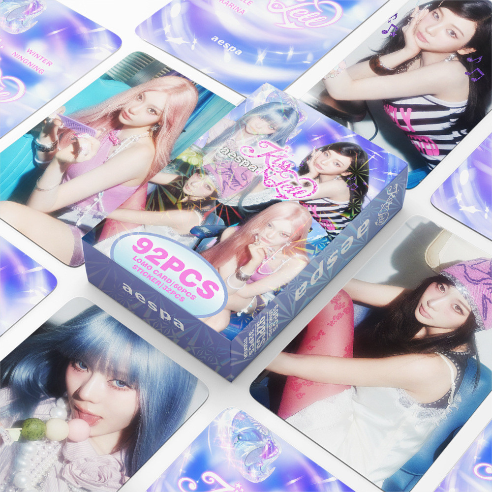 การ์ดรูปถ่าย 92 ดาว AESPA มินิอัลบั้มญี่ปุ่น KISS N TELL สติ๊กเกอร์การ์ดภาพถ่ายสินค้า การ์ด LOMO