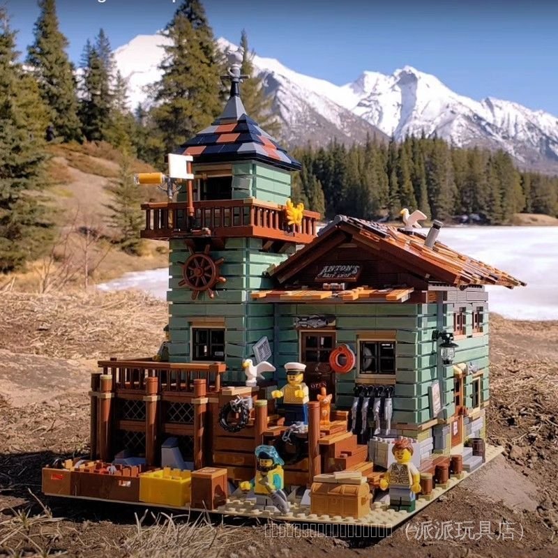 ถัง House House House Villa City Building Street View ชายหญิงเด็กประกอบบล็อกตัวต่อของเล่นของขวัญ