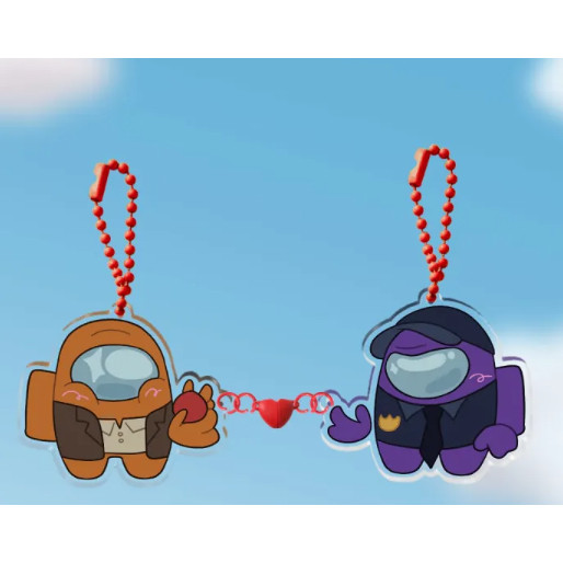 Orange Purple Crewmates - พวงกุญแจแม่เหล็กอะคริลิค Mary Shop