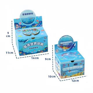 ถุงสุ่ม ฟิกเกอร์เรซิ่นสัตว์ทะเล เรืองแสง ชุดกล่อง 32 58 ซอง ของเล่นสะสม เด็ก ตกแต่ง DIY