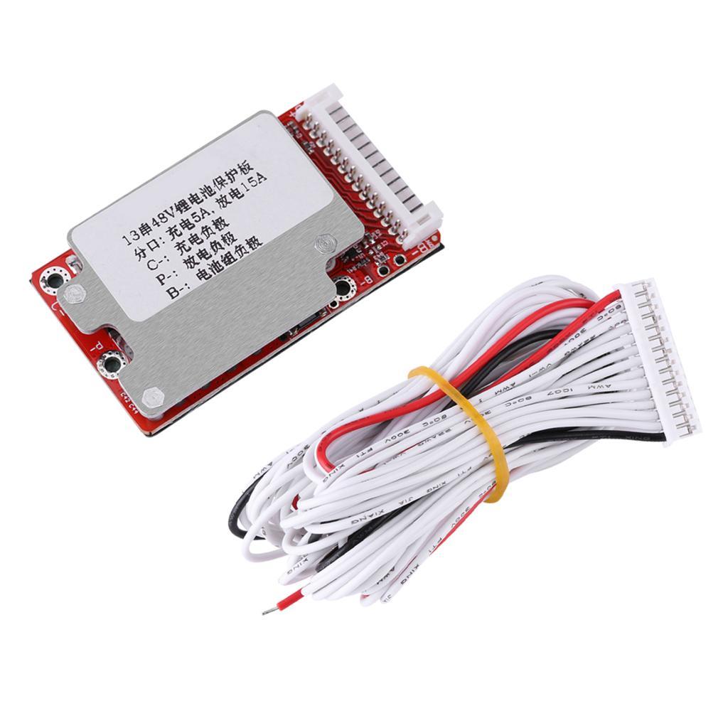 Li-Polymer Li-Ion แบตเตอรี่แพ็คแผ่นป้องกัน BMS สําหรับ 13S 48V/54.6V แบตเตอรี่