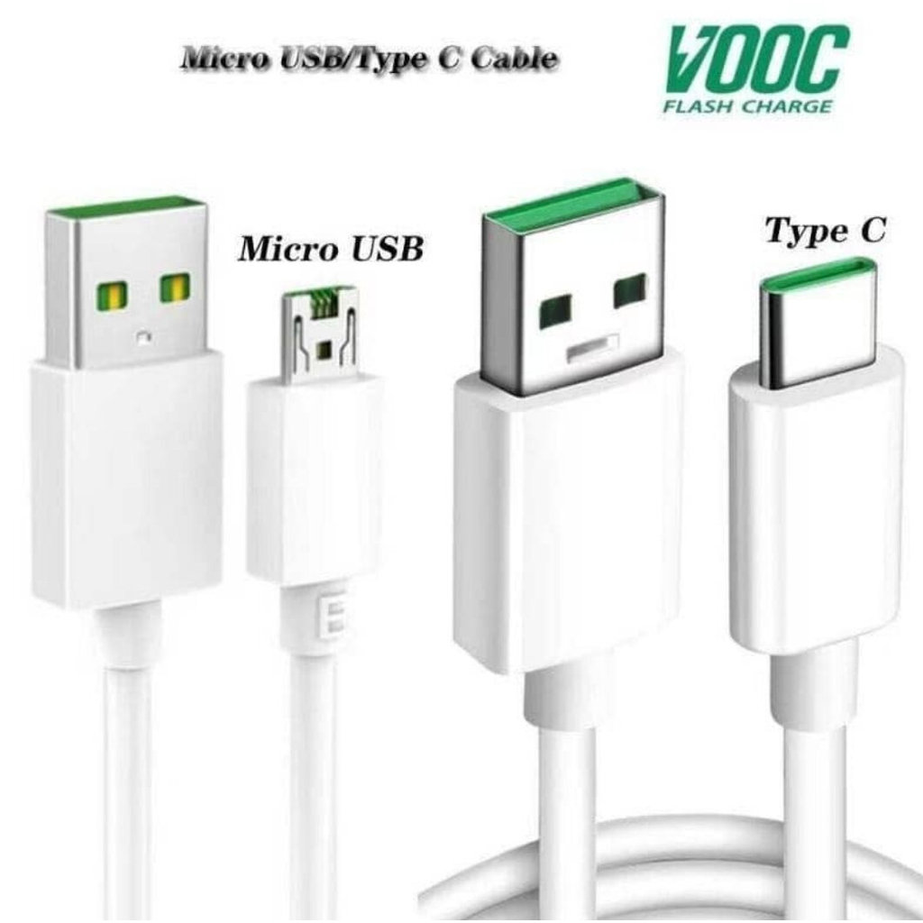 4A 5A VOOC SUPERVOOC MICRO USB & TYPE C & 65W SUPERVOOC TYPE C Super Quick Fast Charge Micro Android