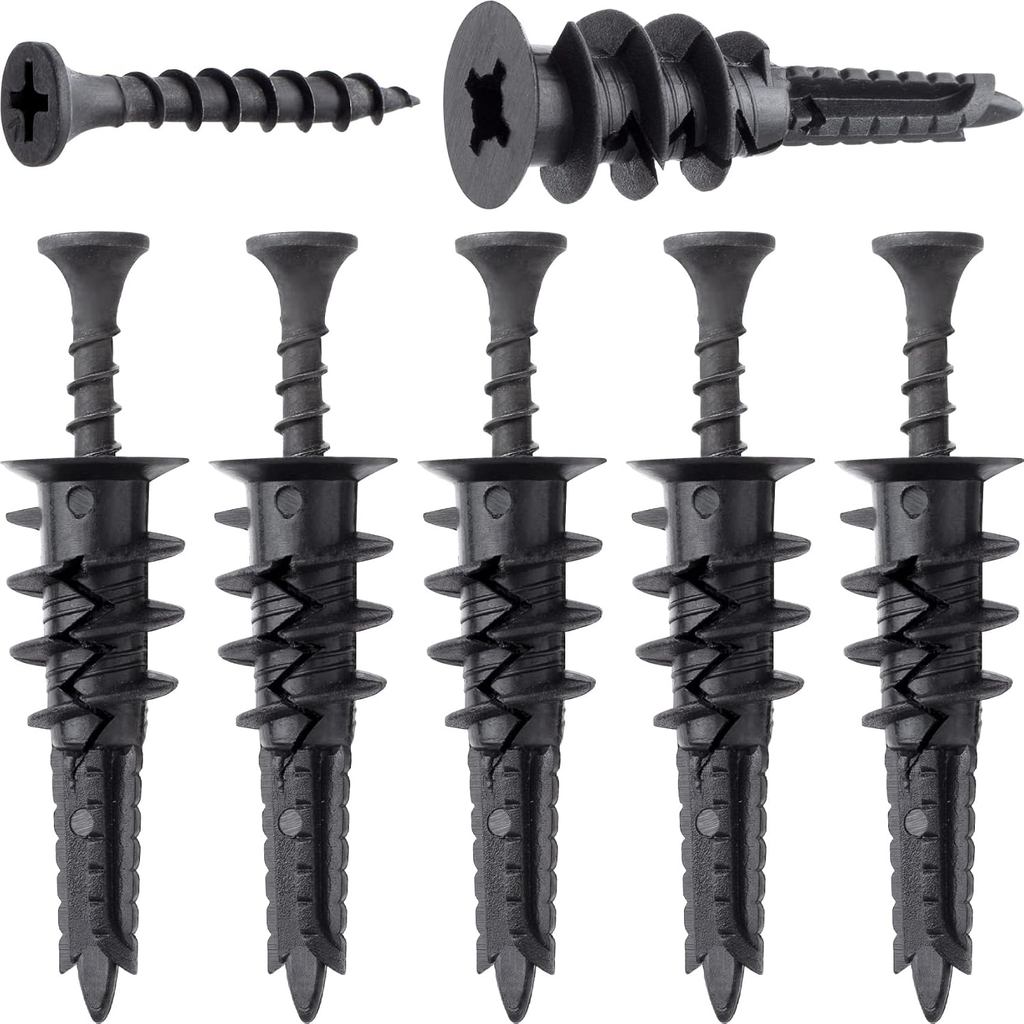 10 ชิ้น Self Punching Drywall Anchors พร้อมสกรูชุด, ไม่จําเป็นต้องเจาะรูล่วงหน้าสําหรับ Drywall, Hea