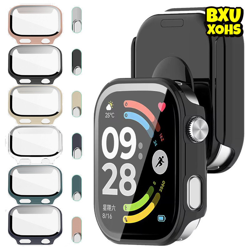 กรณีพีซีแก้วนิรภัย for Redmi Watch 6 5 4 ป้องกันหน้าจอทั้งหมดรอบด้วยอุปกรณ์เสริมฝาครอบฟิล์มกันชน for Redmi Watch 6 5 4